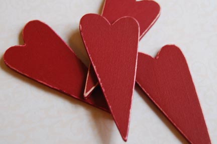 Primitive Hearts 2 1/2" Wood Primitive Hearts 2 1/2" Wood