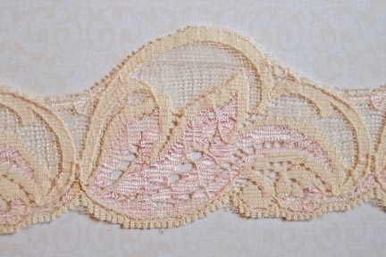 1 7/8" Scalloped Cream and Pink 1 7/8" Scalloped Cream and Pink