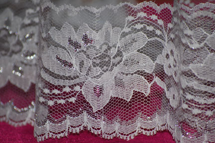 3" White Lace with Silver Details 3" White Lace with Silver Details