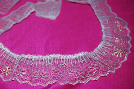 2" White Iridiscent Gathered 2" White Iridiscent Gathered