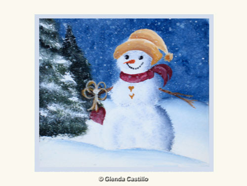 Hearty Snowman Greeting Card Hearty Snowman Greeting Card